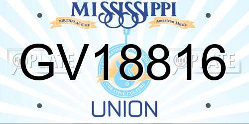 GV18816 Mississippi License Plate