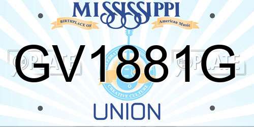 GV1881G Mississippi License Plate