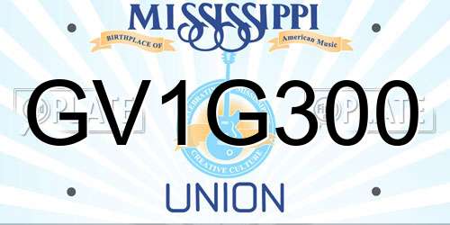 GV1G300 Mississippi License Plate