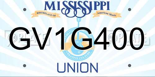 GV1G400 Mississippi License Plate