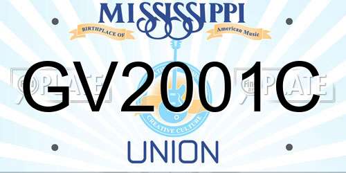 GV2001C Mississippi License Plate