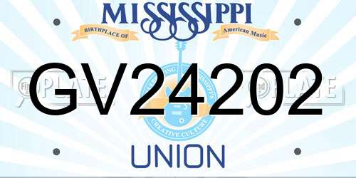 GV24202 Mississippi License Plate