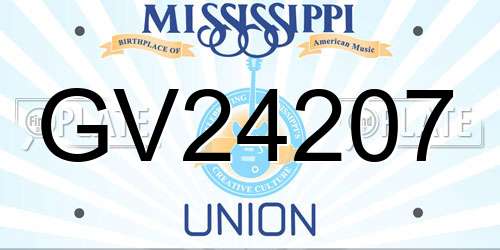 GV24207 Mississippi License Plate