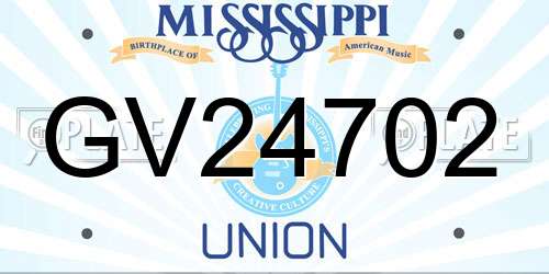 GV24702 Mississippi License Plate