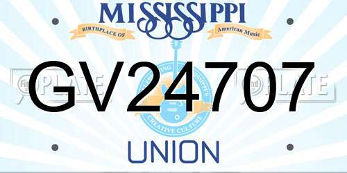 GV24707 Mississippi License Plate