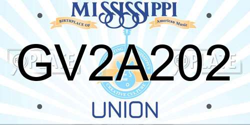 GV2A202 Mississippi License Plate