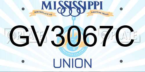 GV3067C Mississippi License Plate
