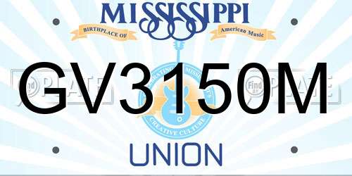 GV3150M Mississippi License Plate