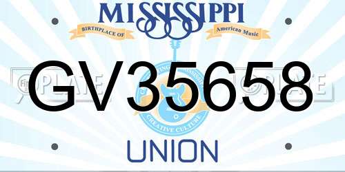 GV35658 Mississippi License Plate