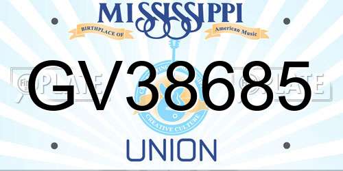 GV38685 Mississippi License Plate