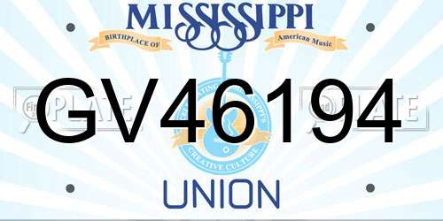 GV46194 Mississippi License Plate