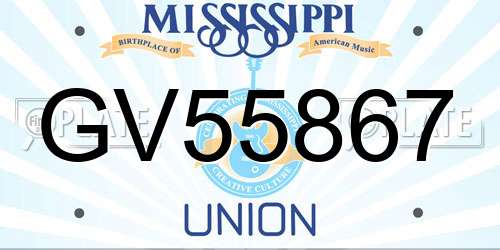 GV55867 Mississippi License Plate