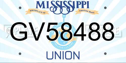 GV58488 Mississippi License Plate