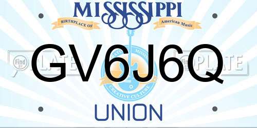 GV6J6Q Mississippi License Plate