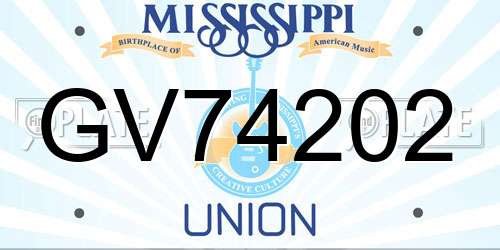 GV74202 Mississippi License Plate