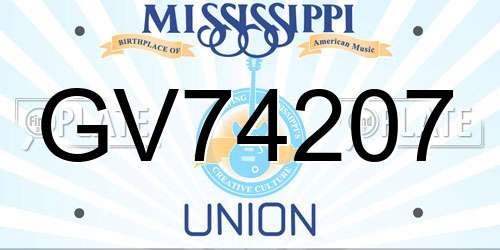 GV74207 Mississippi License Plate