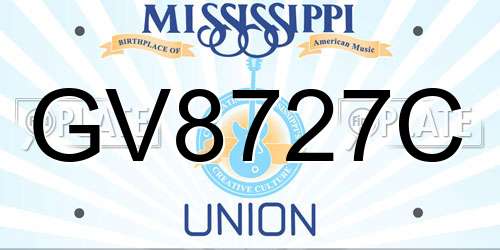 GV8727C Mississippi License Plate