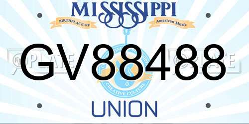 GV88488 Mississippi License Plate