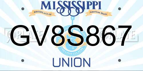 GV8S867 Mississippi License Plate