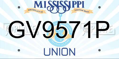 GV9571P Mississippi License Plate