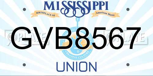 GVB8567 Mississippi License Plate