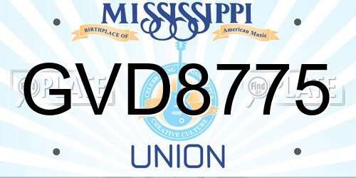 GVD8775 Mississippi License Plate