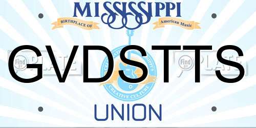 GVDSTTS Mississippi License Plate