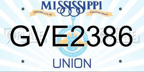 GVE2386 Mississippi License Plate