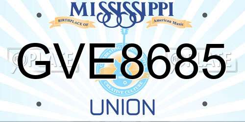 GVE8685 Mississippi License Plate