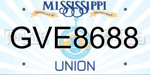 GVE8688 Mississippi License Plate