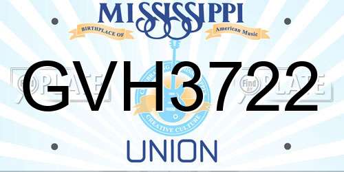 GVH3722 Mississippi License Plate