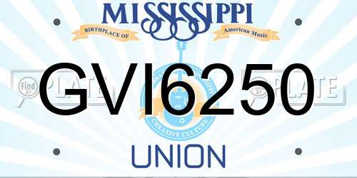 GVI6250 Mississippi License Plate