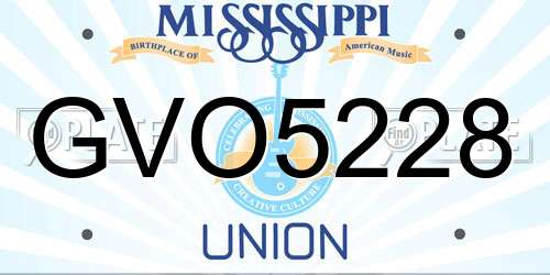 GVO5228 Mississippi License Plate
