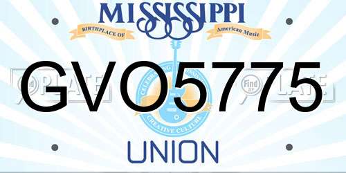 GVO5775 Mississippi License Plate