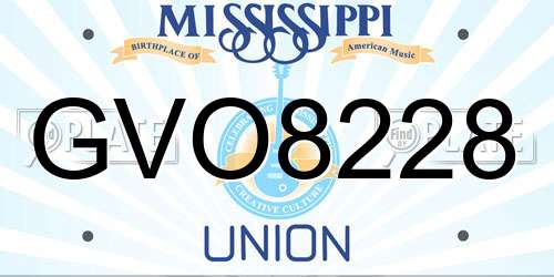 GVO8228 Mississippi License Plate
