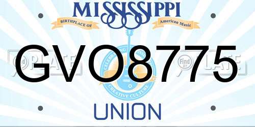 GVO8775 Mississippi License Plate