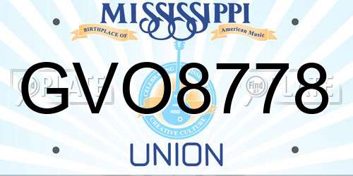 GVO8778 Mississippi License Plate