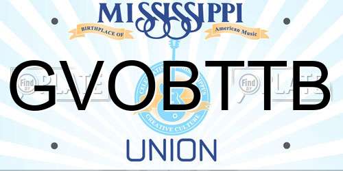 GVOBTTB Mississippi License Plate