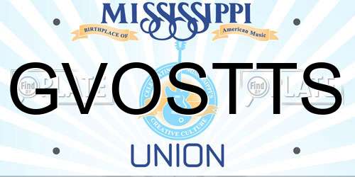 GVOSTTS Mississippi License Plate