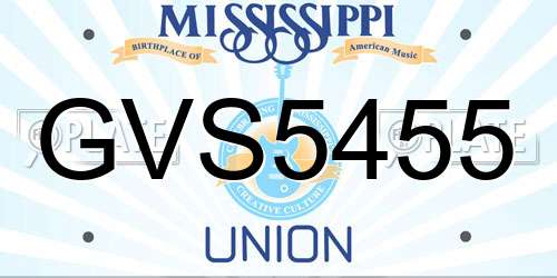 GVS5455 Mississippi License Plate