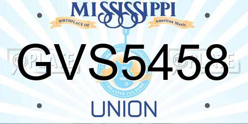 GVS5458 Mississippi License Plate