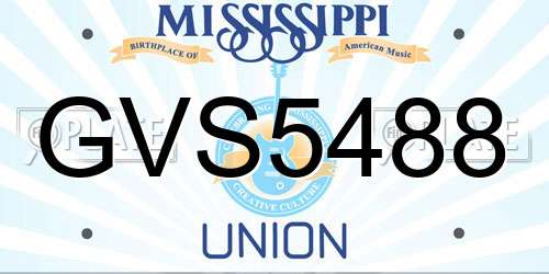 GVS5488 Mississippi License Plate