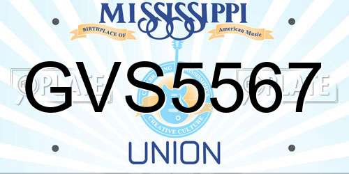 GVS5567 Mississippi License Plate
