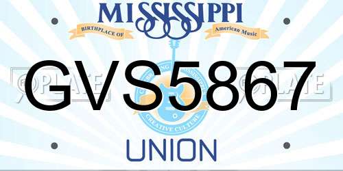GVS5867 Mississippi License Plate