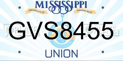 GVS8455 Mississippi License Plate