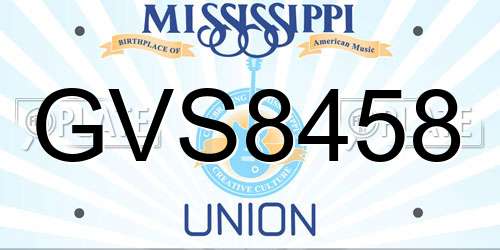 GVS8458 Mississippi License Plate