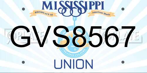 GVS8567 Mississippi License Plate