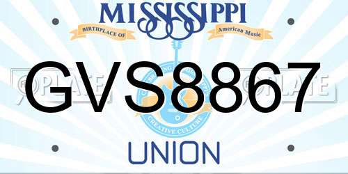 GVS8867 Mississippi License Plate