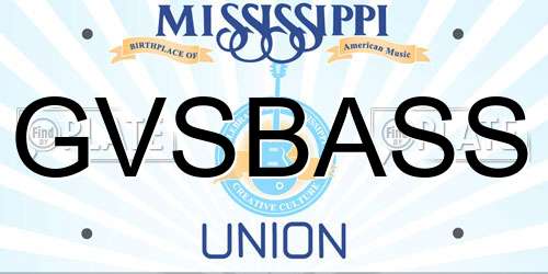 GVSBASS Mississippi License Plate