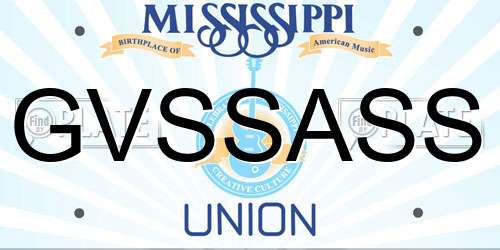 GVSSASS Mississippi License Plate